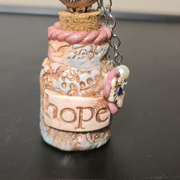 OOAK Handcrafted Clay and Glass Bottle - Picture 5 of 8